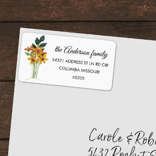 Unique Paper Quilled Flowers Return Address Label