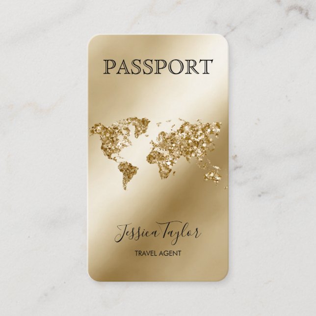 Unique Passport Travel Makeup World Boarding Pass Business Card (Front)