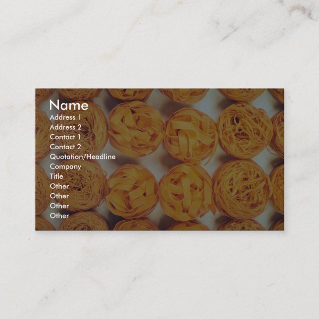 Unique Pasta close-up Business Card (Front)