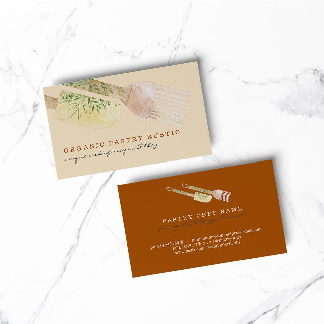 Unique Pastel Colour Pastry Cake Bakery Cooker Che Business Card (BAKERY PASTRY CHEF COOK CAKE event planner business)