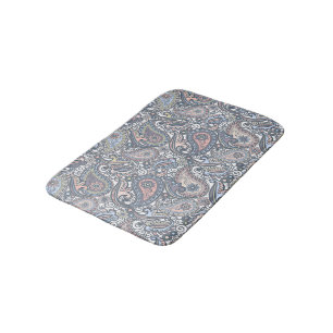 Unique Pastel Violet Pink Vintage Paisley Floral Bath Mat