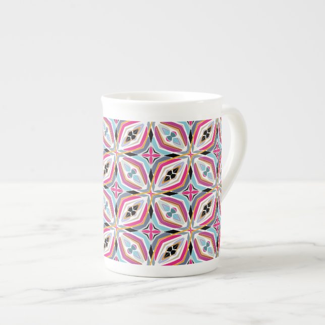 Unique Pattern Design Bone China Mug (Front Right)
