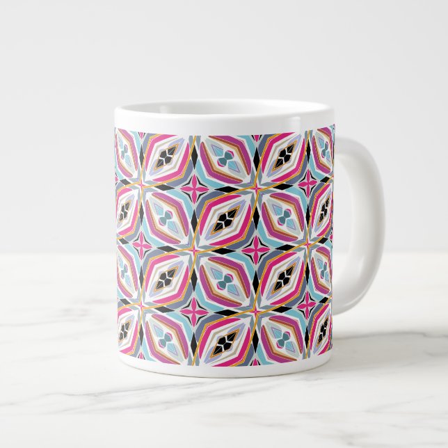 Unique Pattern Design Large Coffee Mug (Front Right)