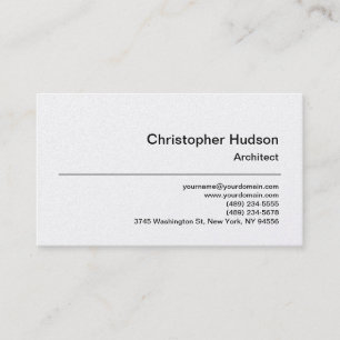 Unique Pearl Simple Plain Architect Business Card
