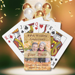Unique Personalised Anniversary Photo Party Favour Playing Cards