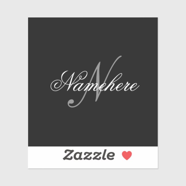 Unique Personalised Black and White Name Monogram (Sheet)