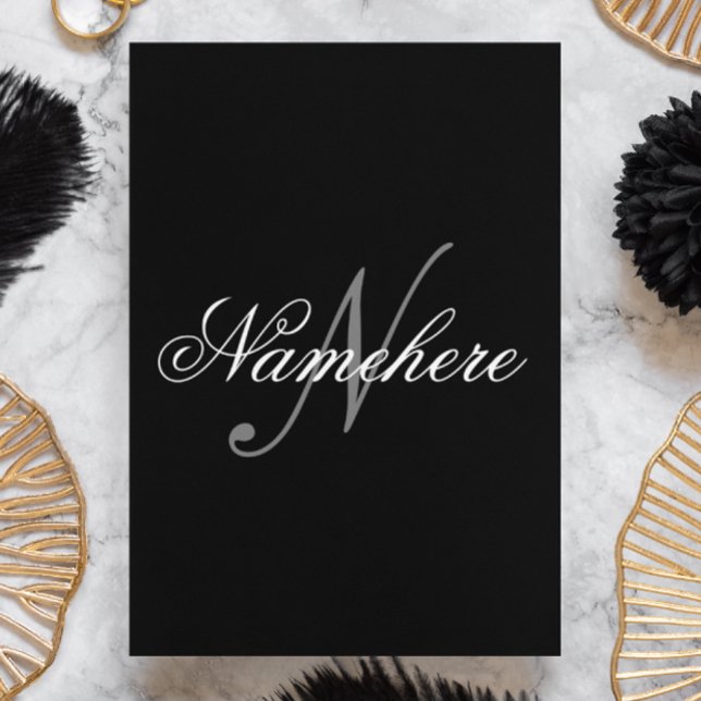 Unique Personalised Black and White Name Monogram (Creator Uploaded)