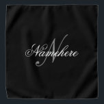 Unique Personalised Black and White Name Monogram Bandana<br><div class="desc">Personalised Unique Black and White Name Monogram Design for anyone.</div>