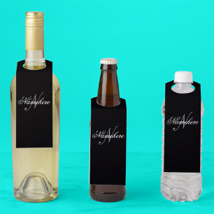 Unique Personalised Black and White Name Monogram Bottle Tag