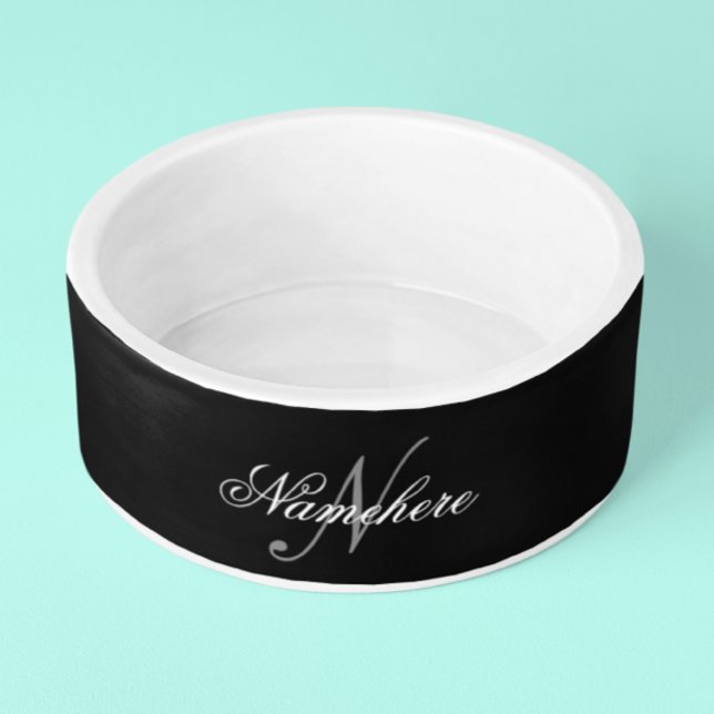 Unique Personalised Black and White Name Monogram Bowl (Creator Uploaded)