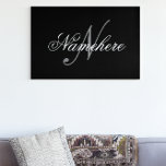 Unique Personalised Black and White Name Monogram Canvas Print<br><div class="desc">Personalised Unique Black and White Name Monogram Design for anyone.</div>