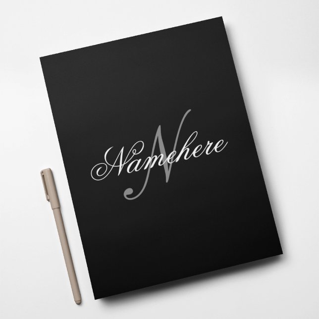 Unique Personalised Black and White Name Monogram Custom Letterhead (Creator Uploaded)