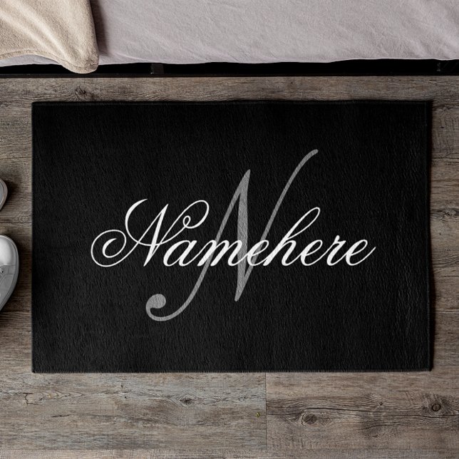 Unique Personalised Black and White Name Monogram Doormat (Creator Uploaded)