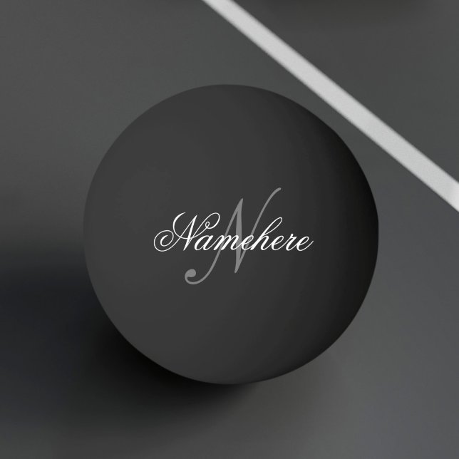 Unique Personalised Black and White Name Monogram Ping Pong Ball (Creator Uploaded)
