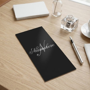 Unique Personalised Black and White Name Monogram Rack Card