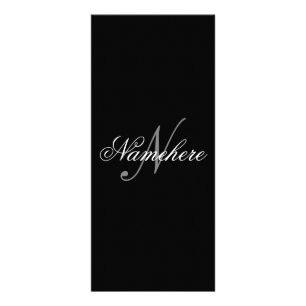 Unique Personalised Black and White Name Monogram Rack Card