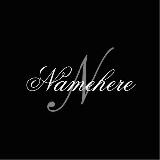 Unique Personalised Black and White Name Monogram Standing Photo Sculpture