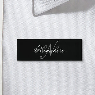 Unique Personalised Black and White Name Monogram Tag