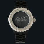 Unique Personalised Black and White Name Monogram Watch<br><div class="desc">Personalised Unique Black and White Name Monogram Design for anyone.</div>