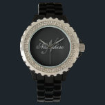 Unique Personalised Black and White Name Monogram Watch<br><div class="desc">Personalised Unique Black and White Name Monogram Design for anyone.</div>