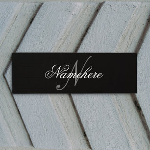 Unique Personalised Black and White Name Monogram Yoga Mat