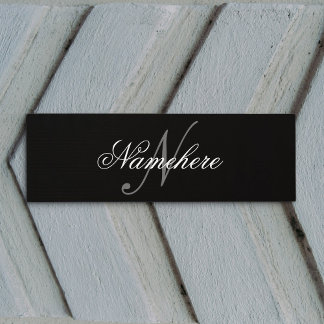 Unique Personalised Black and White Name Monogram Yoga Mat