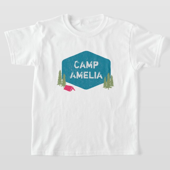 Unique Personalised Camp Name Birthday Party T-Shirt (Laydown)