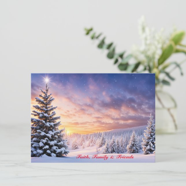 Unique Personalised Christmas Cards White X-mas (Standing Front)