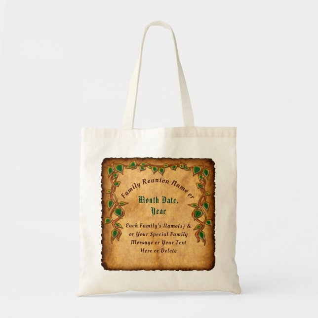 Unique Personalised Family Reunion Tote Bags (Front)