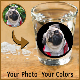 Unique Personalised First Pet Dog Lover Photo Gift Shot Glass