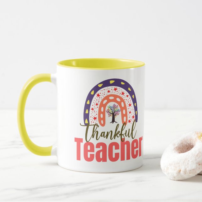 Unique Personalised Gifts for the outflank Teacher Mug (With Donut)