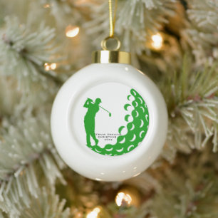 Unique Personalised Golf Ball Golfer Name Ceramic Ball Christmas Ornament