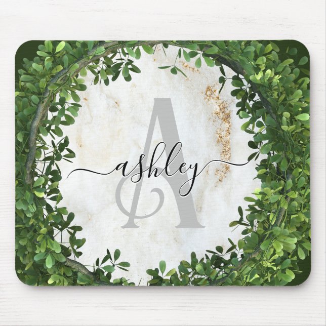 Unique Personalised Keychain with Botanical Theme Mouse Mat (Front)
