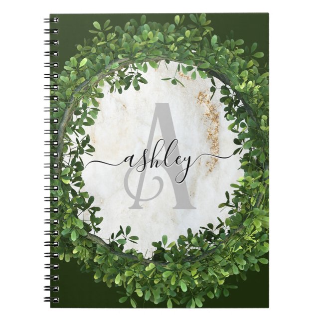 Unique Personalised Keychain with Botanical Theme Notebook (Front)