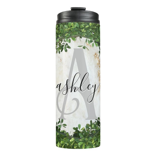 Unique Personalised Keychain with Botanical Theme Thermal Tumbler (Front)