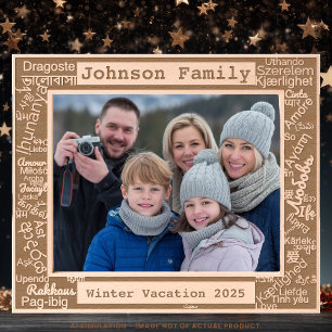 Unique Personalised 'LOVE' in 50 Languages Modern Etched Frames