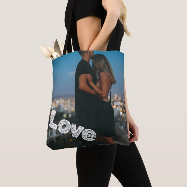 Unique Personalised Love Photo Tote Bag (Close Up)