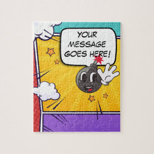 Unique Personalised message funny comic style  Jigsaw Puzzle