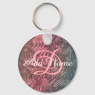 UNIQUE Personalised Monogrammed Pink Glass Key Ring
