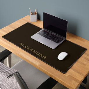 Unique personalised name brown &black desk mat
