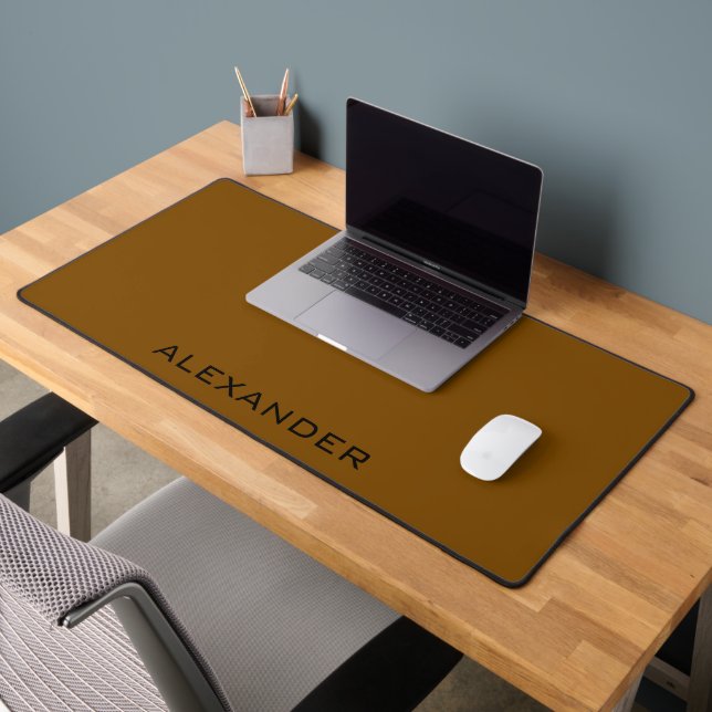 Unique personalised name brown &black desk mat (Office 2)