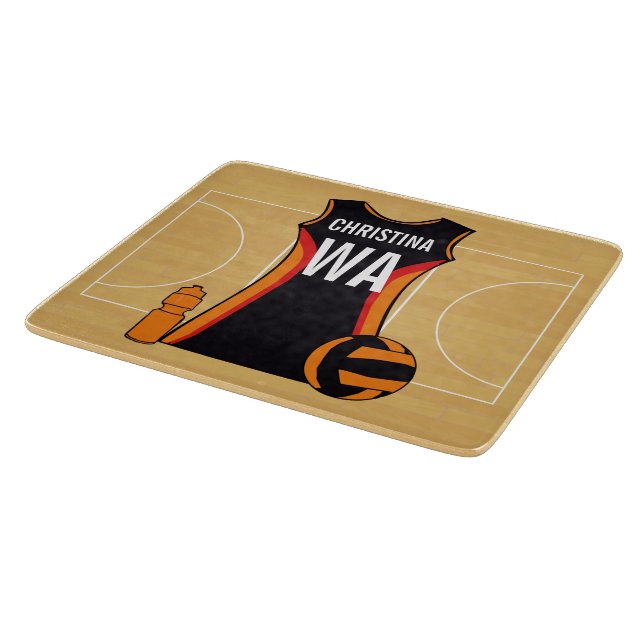 Unique Personalised Netball Cutting Board (Corner)