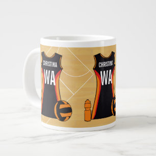 Unique Personalised Netball Large Coffee Mug