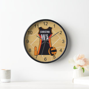 Unique Personalised Netball Wall Clock