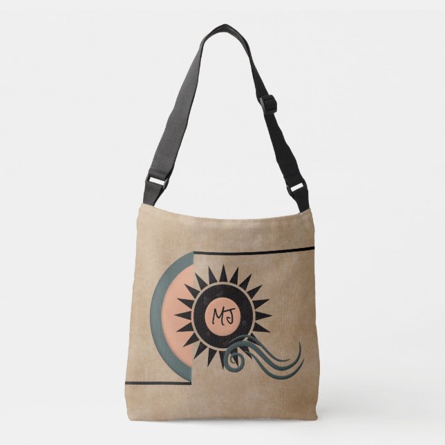Unique Personalised Sun/Wind Geometric Tote Bag (Front)