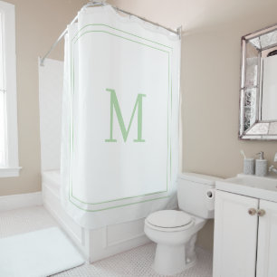 Unique Personalised white Name Monogram Shower Curtain