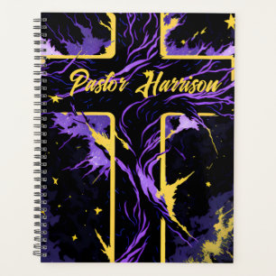 Unique Personalized Christian Cross Church Pastor  Planner