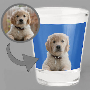 Unique Personalized First Pet Dog Lover Photo Gift Shot Glass