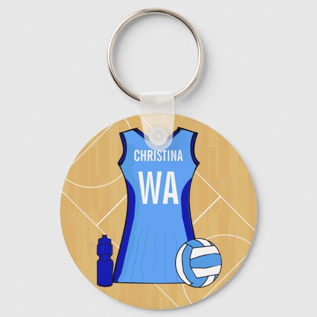 Unique Personalized Netball Custom request Key Ring (Front)