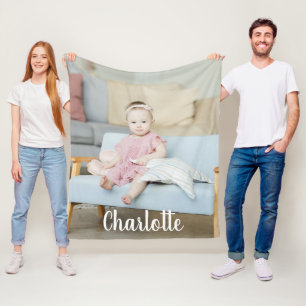 Unique Photo and Text Personalised Fleece Blanket